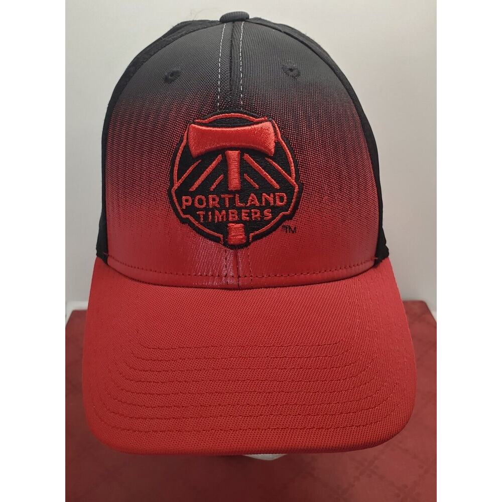 Adidas Mens Red Portland Timbers MLS Soccer Fitted Hat Baseball Cap S/M